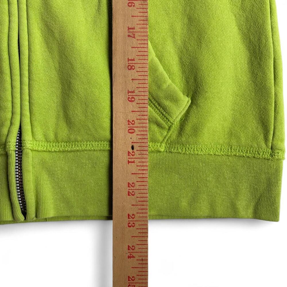 Vintage Y2K Aeropostale Lime Green Zip Up Jacket Hoodie Embroidered Patch Logo - Picture 5 of 7
